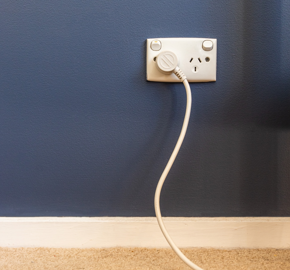 Power Outlet with a Cord Plugged In